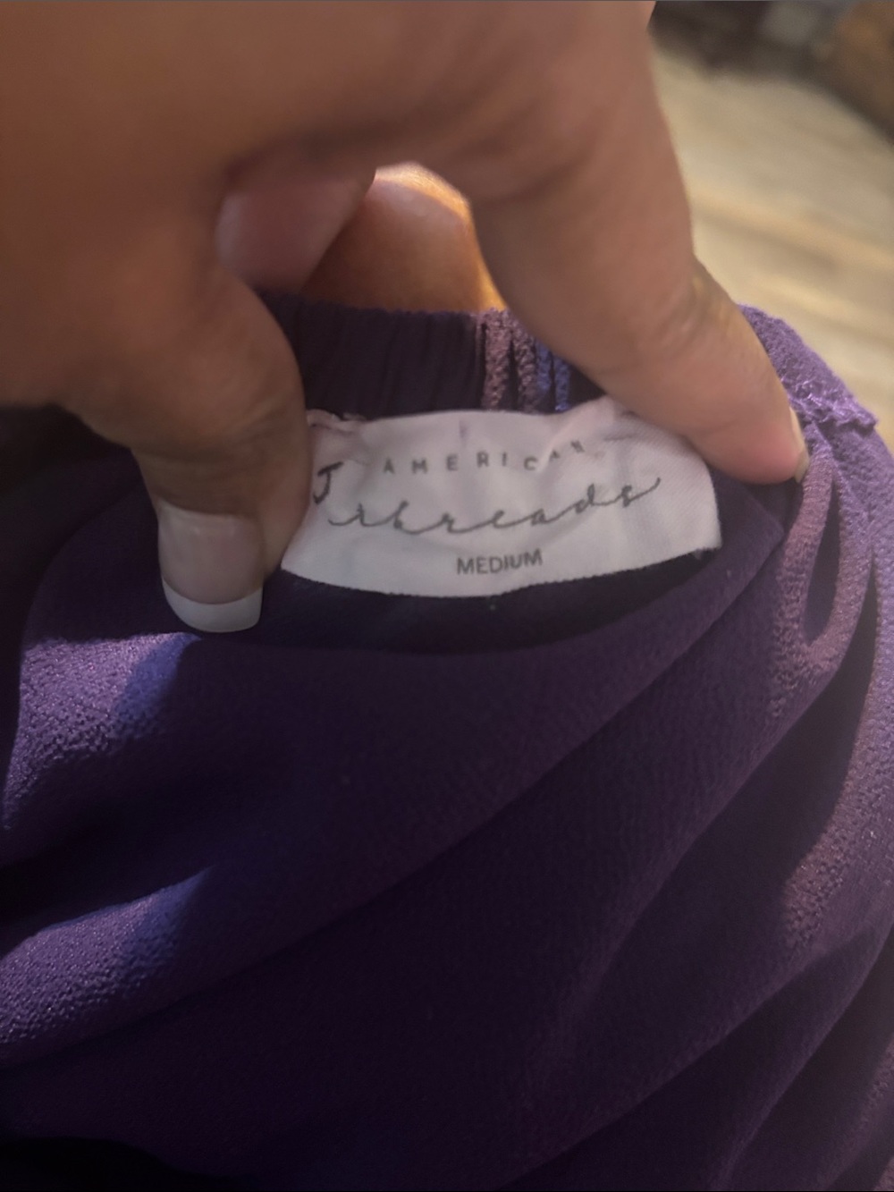American Threads Purple Ruffle Off-Shoulder Crop Top - Picture 3 of 3